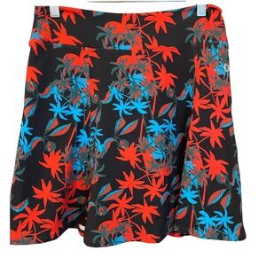 Dona Jo Skort Athletic Skirt Tropical Palm Print Multicolor Size 2 (L)